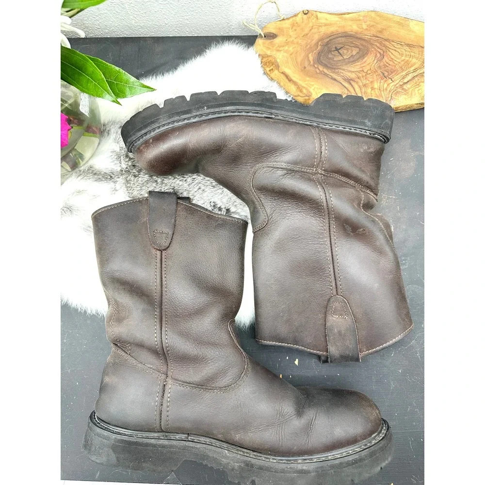 Thorogood boot Men's 9 W Dark brown Leather 814-4013 pull on